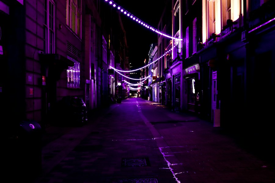 purple streetlight glow mystery